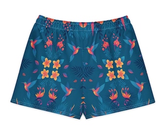 Baumwollshorts mit tropischem Papageienmotiv – Hawaiianische Badehose | Kreuzfahrtbekleidung