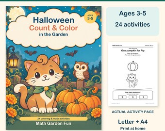 Atividades de Contagem e Colorir para o Halloween (PDF para imprimir)