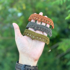 Micro Macrame Pointed Cuff Bracelet