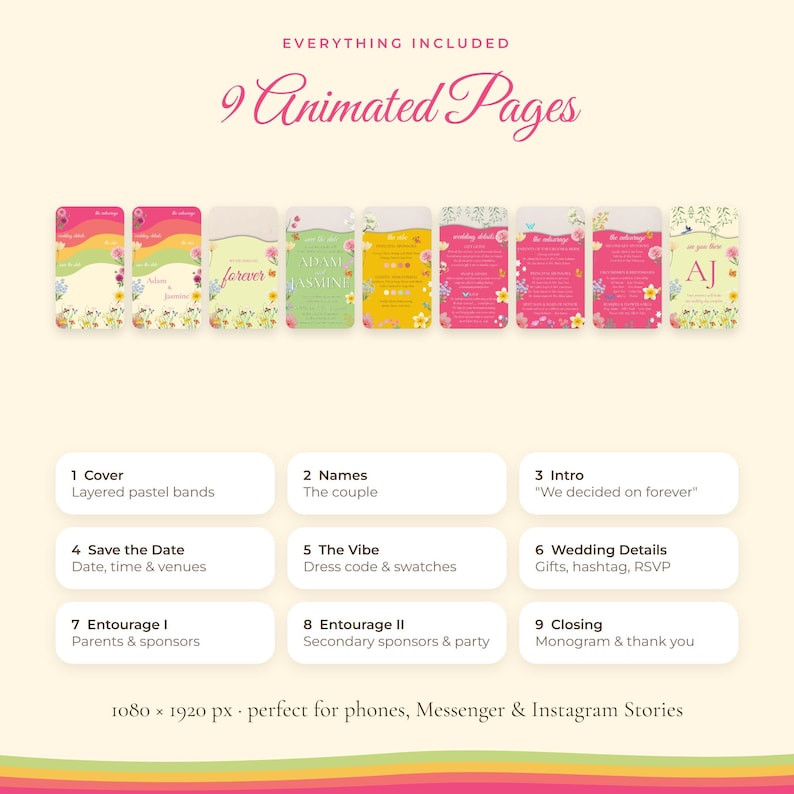Spring Bloom Animated Wedding Invitation Video, Editable Canva Template ...