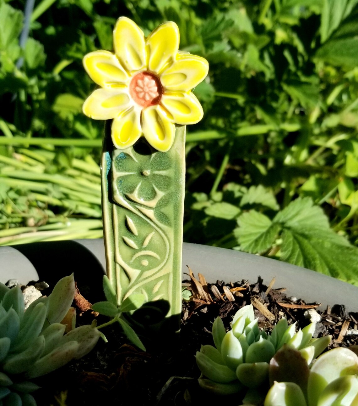 Plant Stakes Ceramic Set of 4 Identify Plants Decorative Etsy