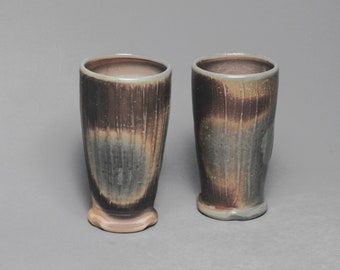 Porcelain Tumbler Wine Cup Wood Fired  Set of Two X 3