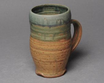 Clay Coffee Mug Beer Stein Green and Taffy S 92