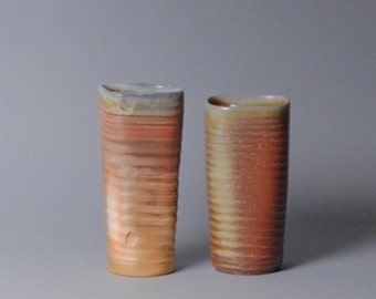 Tumbler Wine Cup Wood Fired  Set of Two A34