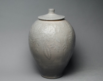 Porcelain  Covered Jar  Soda Fired U 89