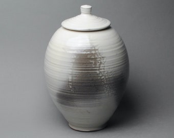 Covered Jar  Soda Fired V 15 Gift for Wedding Housewarming Gift