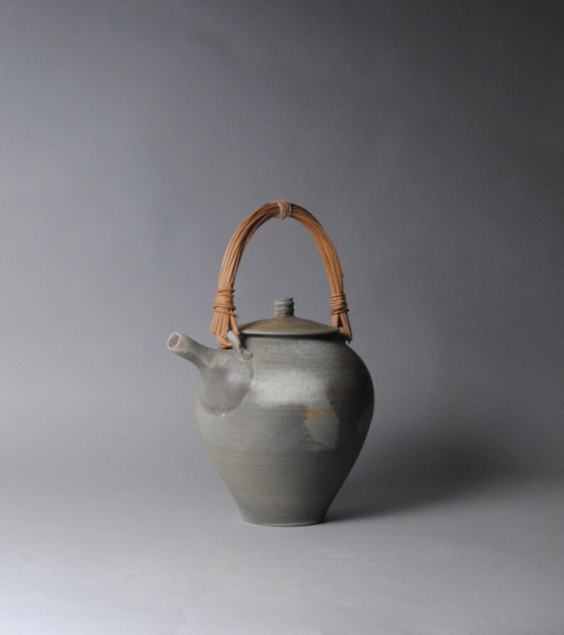 Wood Fired Teapot With Handmade Cane Handle I 65 Etsy