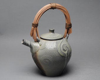 Clay Teapot Wood Fired with Handmade Handle  W 50