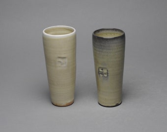 Clay Tumbler Wine Cup Soda Fired  Set of Two V 62