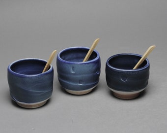 Condiment Serving Set with Wood Spoons V 95