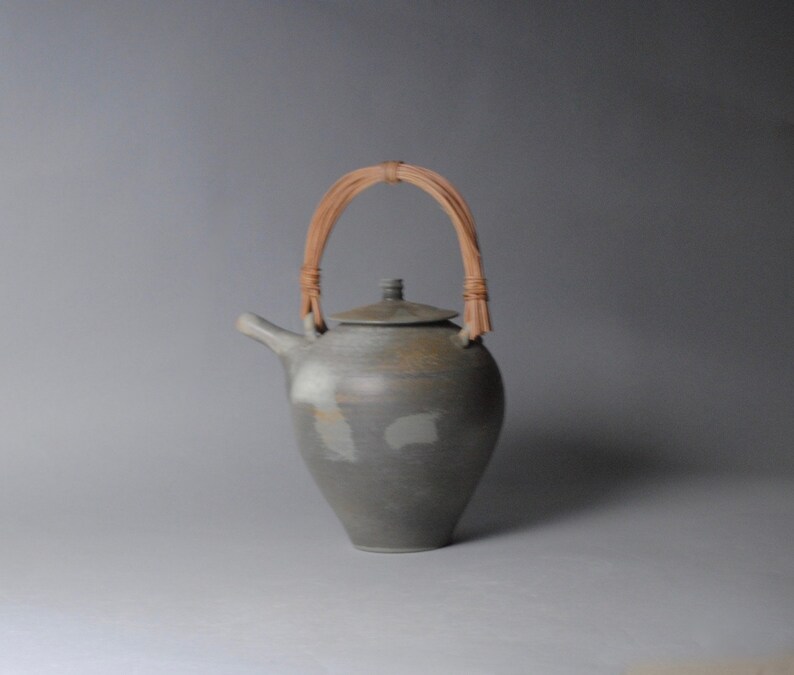 Wood Fired Teapot With Handmade Cane Handle I 65 Etsy