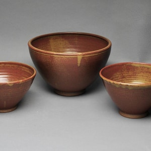Handmade Serving Salad Bowl with two Bowls Z 24 Wedding Gift Foodie