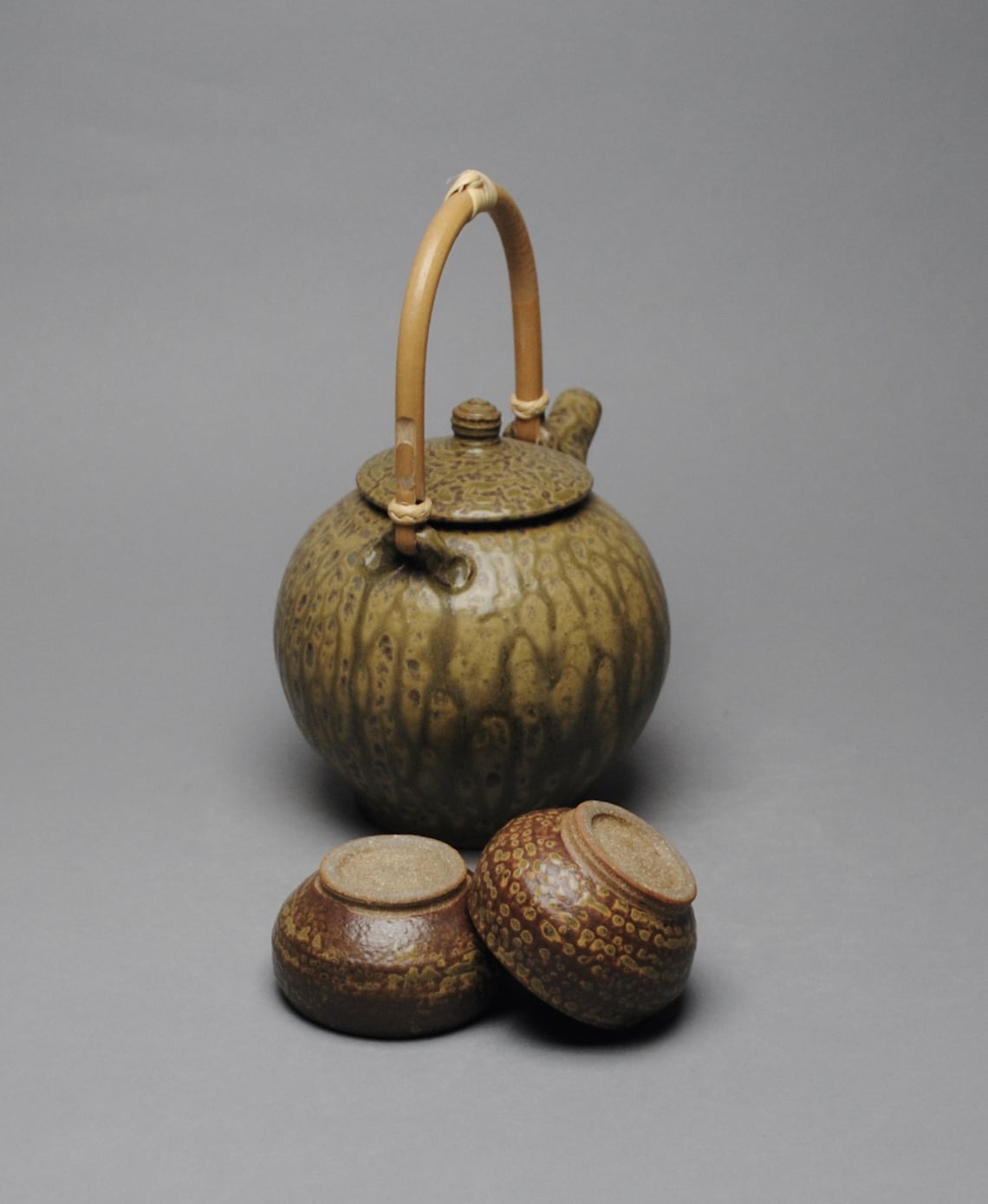 Clay Teapot Set With Cane Handle V 61 Etsy