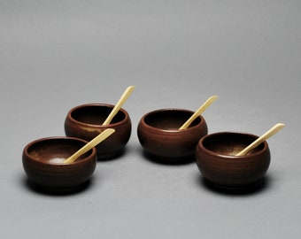 Condiment Serving Set with Wood Spoons V 86