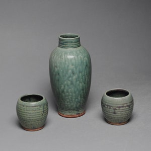 Sake Whiskey  Set  with Two Cups Copper Green X 5