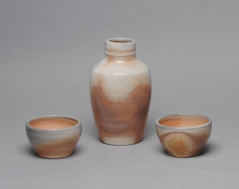 Sake Whiskey  Set  with Two Cups Wood Fired V 80