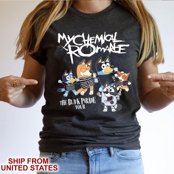 MCR BIuey Shirt | Mein Chemisches Romanze Gildan Sweatshirt | Das Black Parade Tour 2024 Shirt für Fans