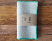 Set of 6 Linen cocktail napkins - EMERALD