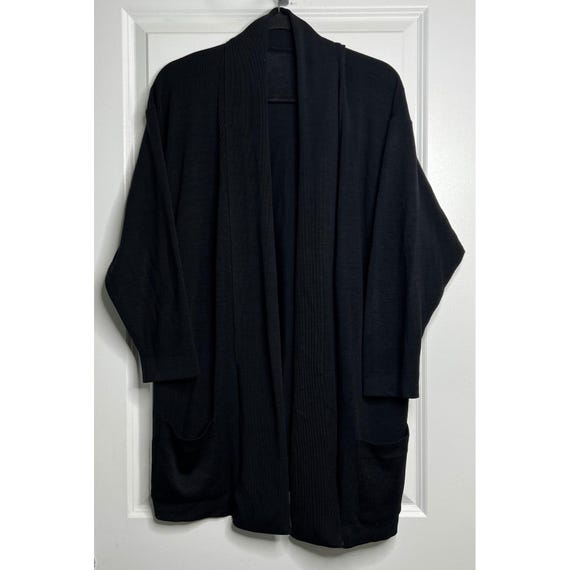 Marks & Spencer, Vintage St Michael Marks & Spencer Black Lambswool Open Front Cardigan UK 14 L