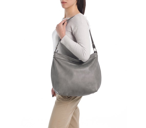 Grey hobo best sale handbag