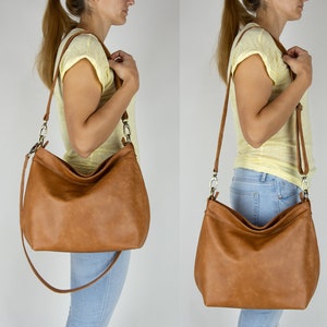 Crossbody Hobo Bag for Women - Leather shoulder bag crossbody - Soft hobo purse - Leather hobo purse - Hobo handbags for women -Gift for her