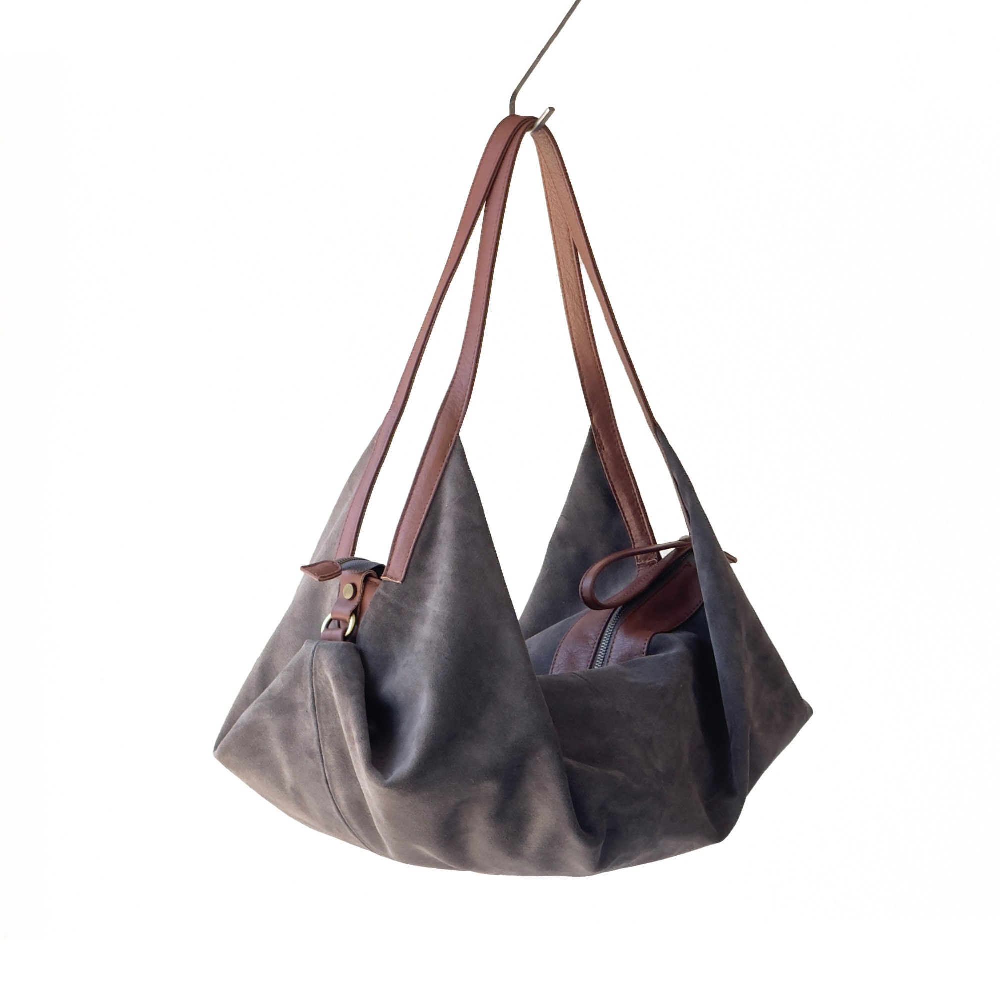 Grey Slouch Bag Etsy