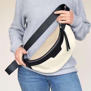 Soft Leather Sling Bag Fanny packs- Women&#39;s Bum Bag - Chest Bag - Crossbody Waist Bag - Handmade Belt Bag - Personalised Bag - Gift for her