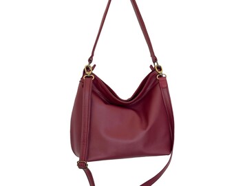 MoreFarther Small Genuine Leather Hobo Bag – Crossbody & Shoulder Purse For Women, Adjustable Strap
