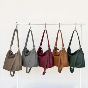 Leren zwerverstassen - Zachte en slonzige zwerverstasjes voor dames - Uniek cadeau voor haar - Crossbody-schoudertassen - Maten VERGELIJKEN - HELEN zwerverstas