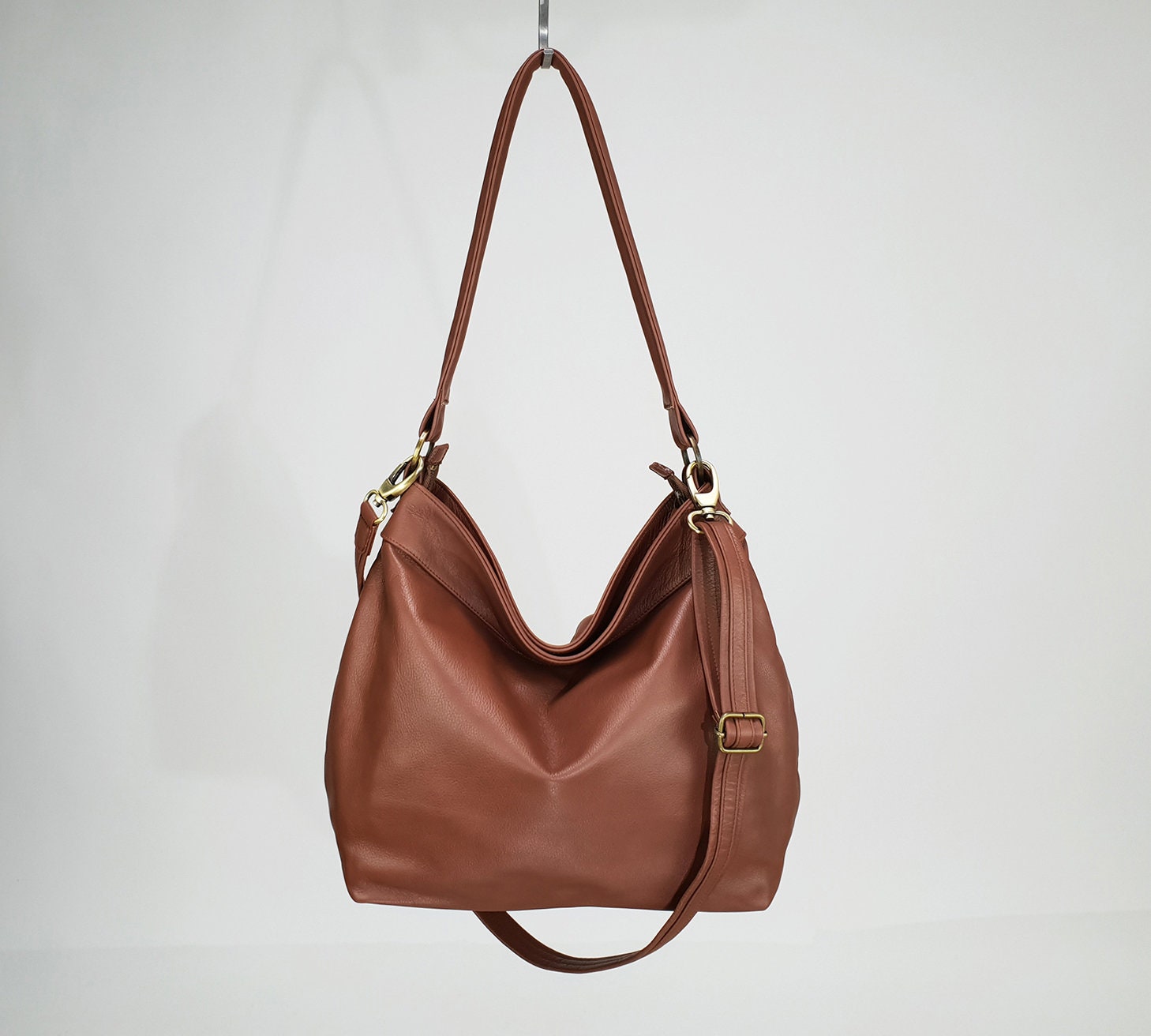 Leather Hobo Slouch Bag