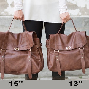 Messenger bag leather Leather satchel Women satchel laptop bag Leather briefcase Leather bag VINTAGE look MELINA bag image 4