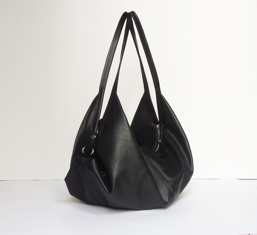 Black Leather Bag Soft Leather Bag Slouchy Leather Bag Large Women ...