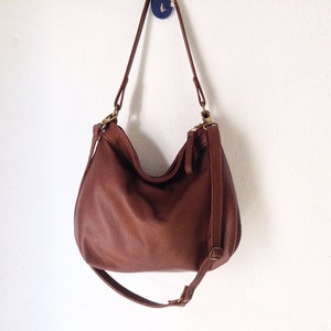 Brown leather bag  - Brown hobo purse - Leather hobo bag - Slouchy leather bag - Crossbody bag women - Leather shoulder bag - Gifts for her