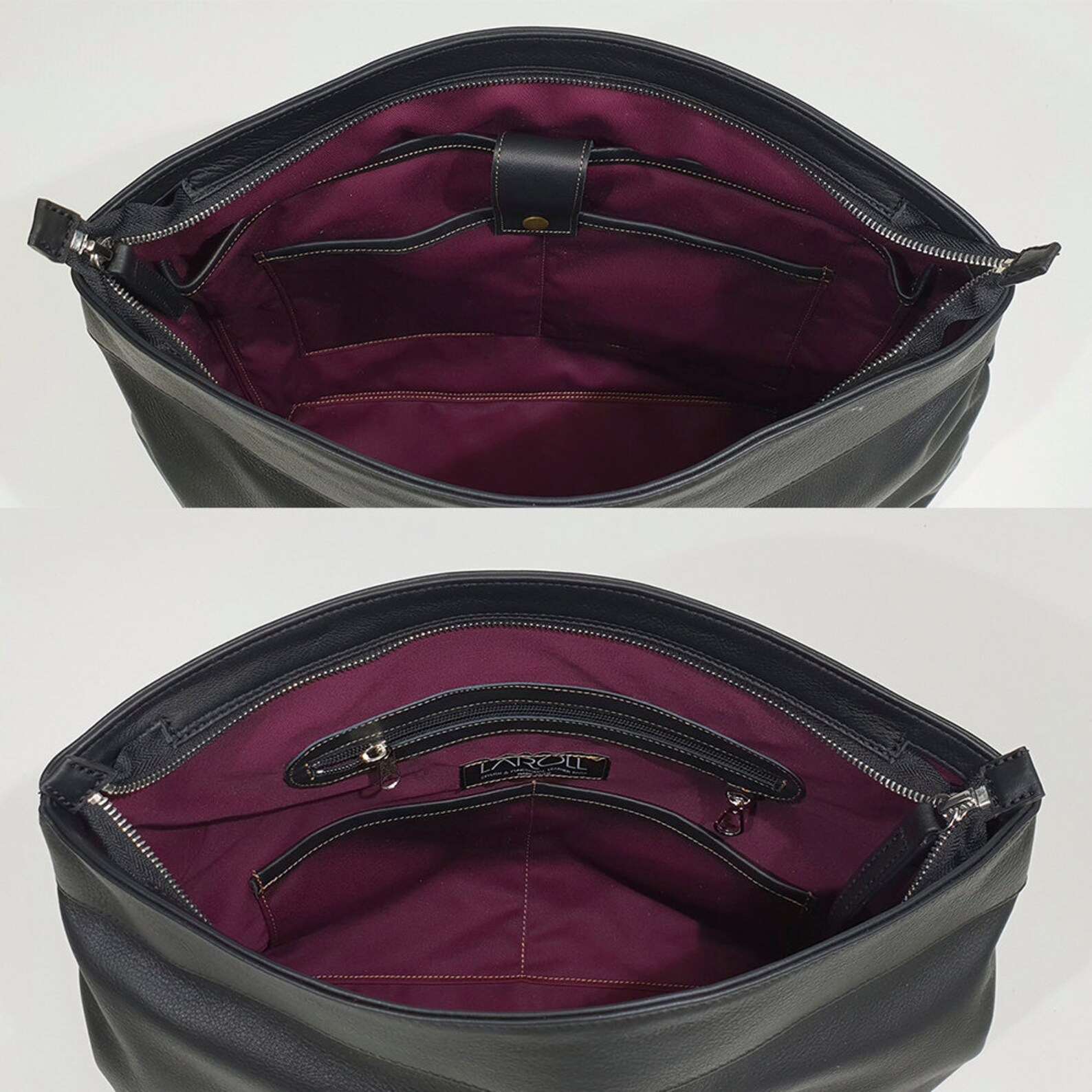 Black Leather Hobo Bag Cross Body Hobo Bag Women Laptop Etsy