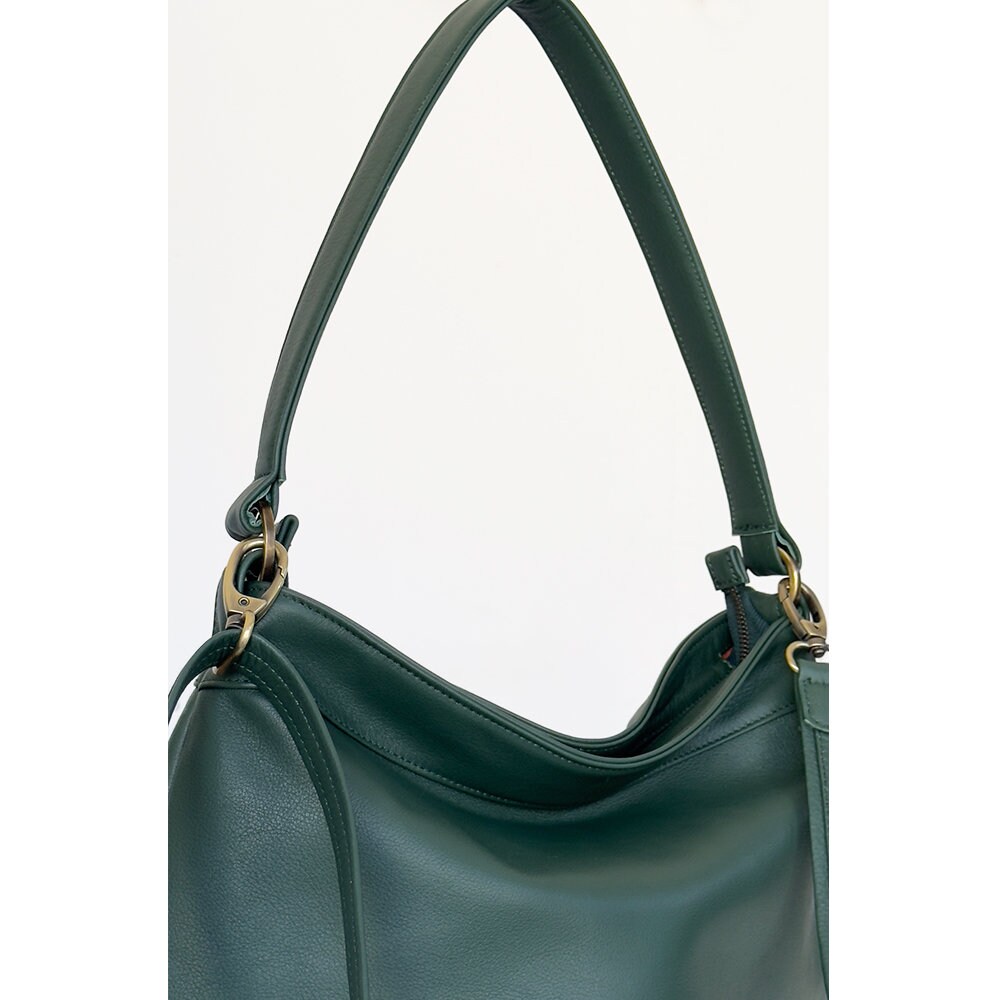 ★COVERNAT WOMAN★ Cloverheart Ecofur Hobo Bag Green CO2304T Soft Crossbody Hobo Purse - Slouchy Shoulder Hobo Bag