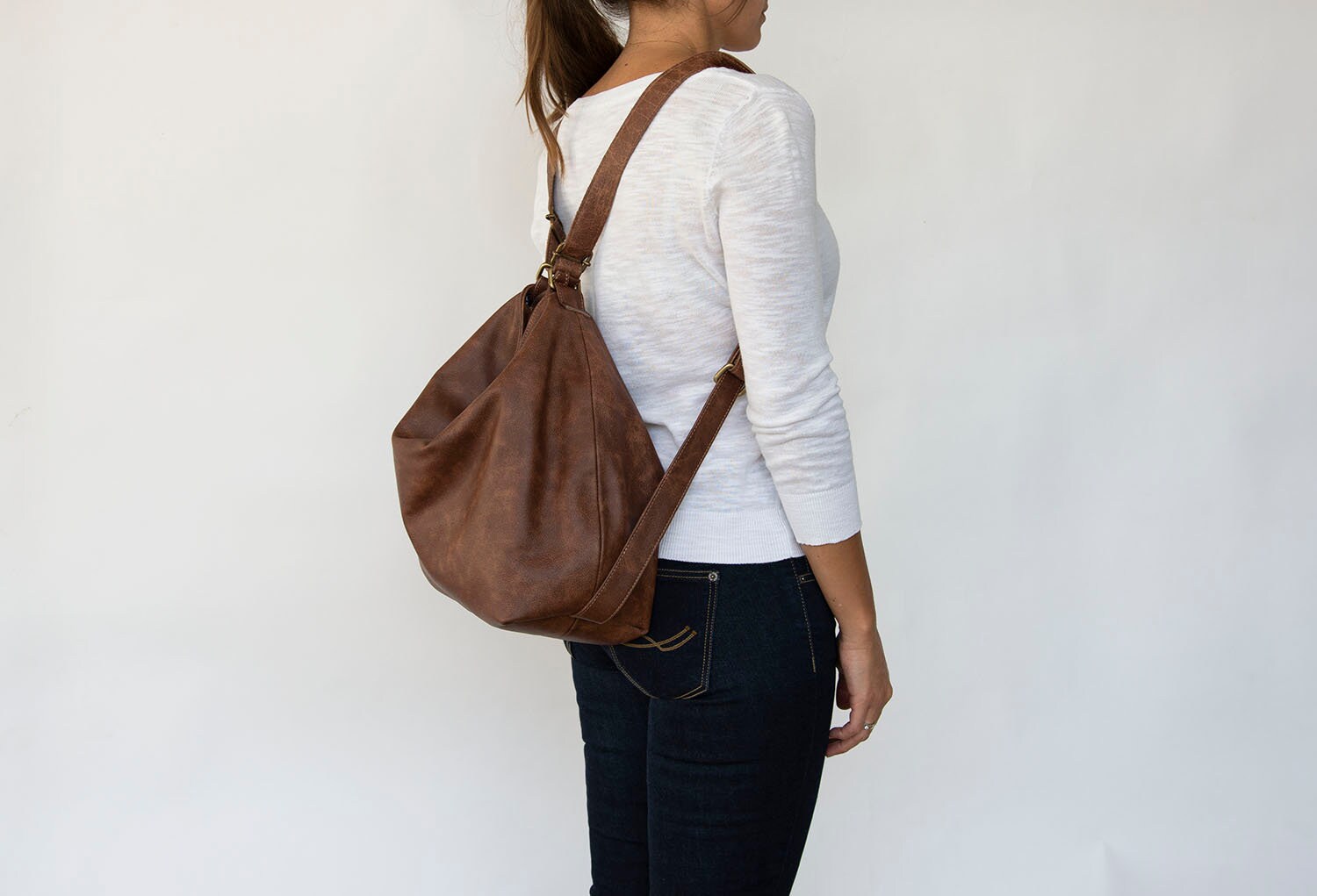Brown Convertible Leather Backpack Convertible Shoulder Bag Soft Hobo Bag Convertible Leather Bags Large Slouchy Bag Laptop Bag Etsy Ireland
