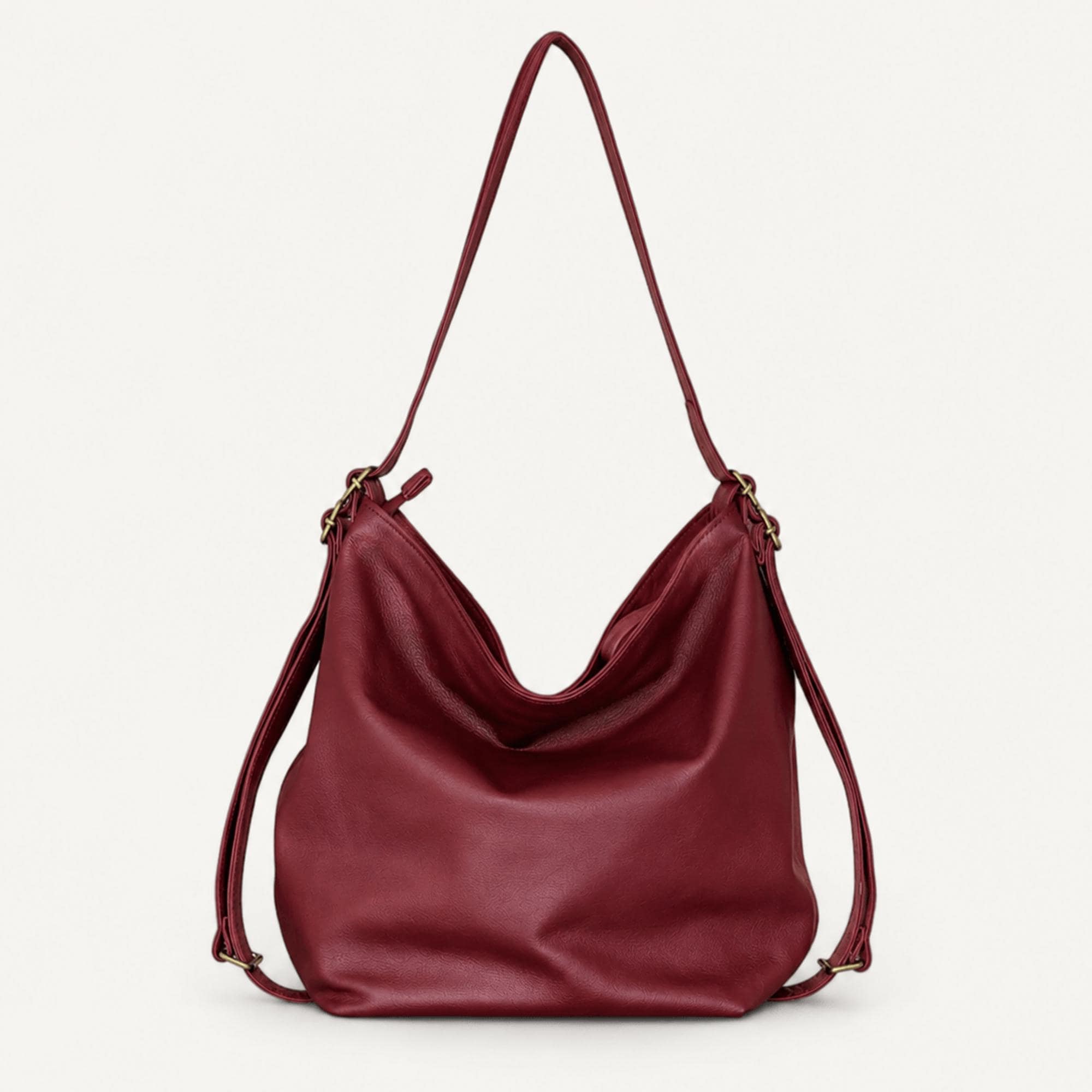 Hobo Bag and Casual Backpack? Peek-A-Boo Vegan Leather Convertible Hobo Backpack 2.0 in  main image 4