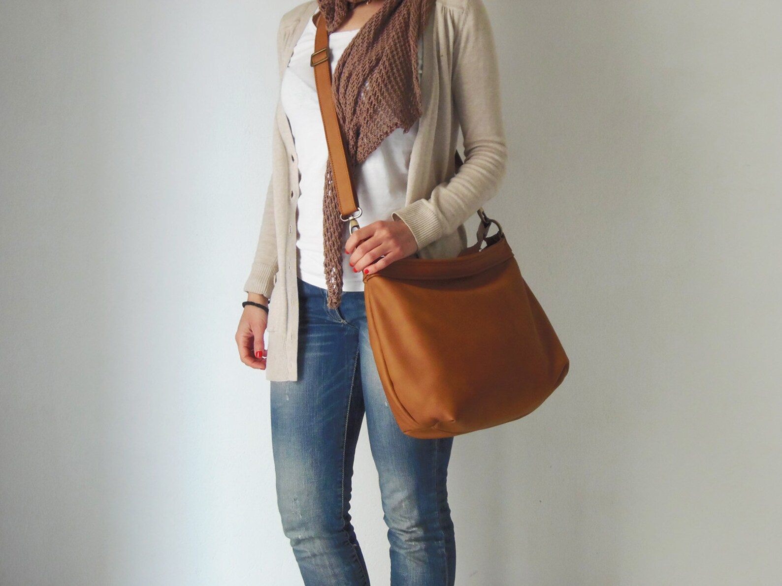 Tan Leather Hobo Bag Leather Hobo Purse Soft Leather Bag Etsy