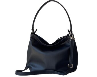 Soft Black Leather Hobo Purse Women Crossbody Hobo Bag Slouchy