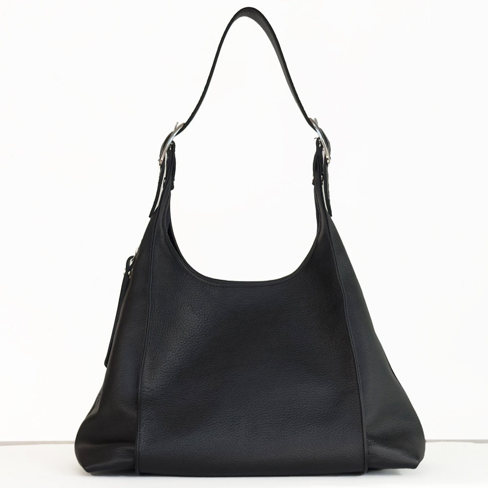 Black Leather Hobo Bag -black Hobo Purse -sling Hobo Bag