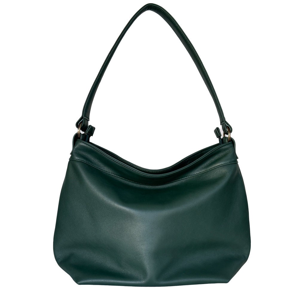 ★COVERNAT WOMAN★ Cloverheart Ecofur Hobo Bag Green CO2304T Soft Crossbody Hobo Purse - Slouchy Shoulder Hobo Bag