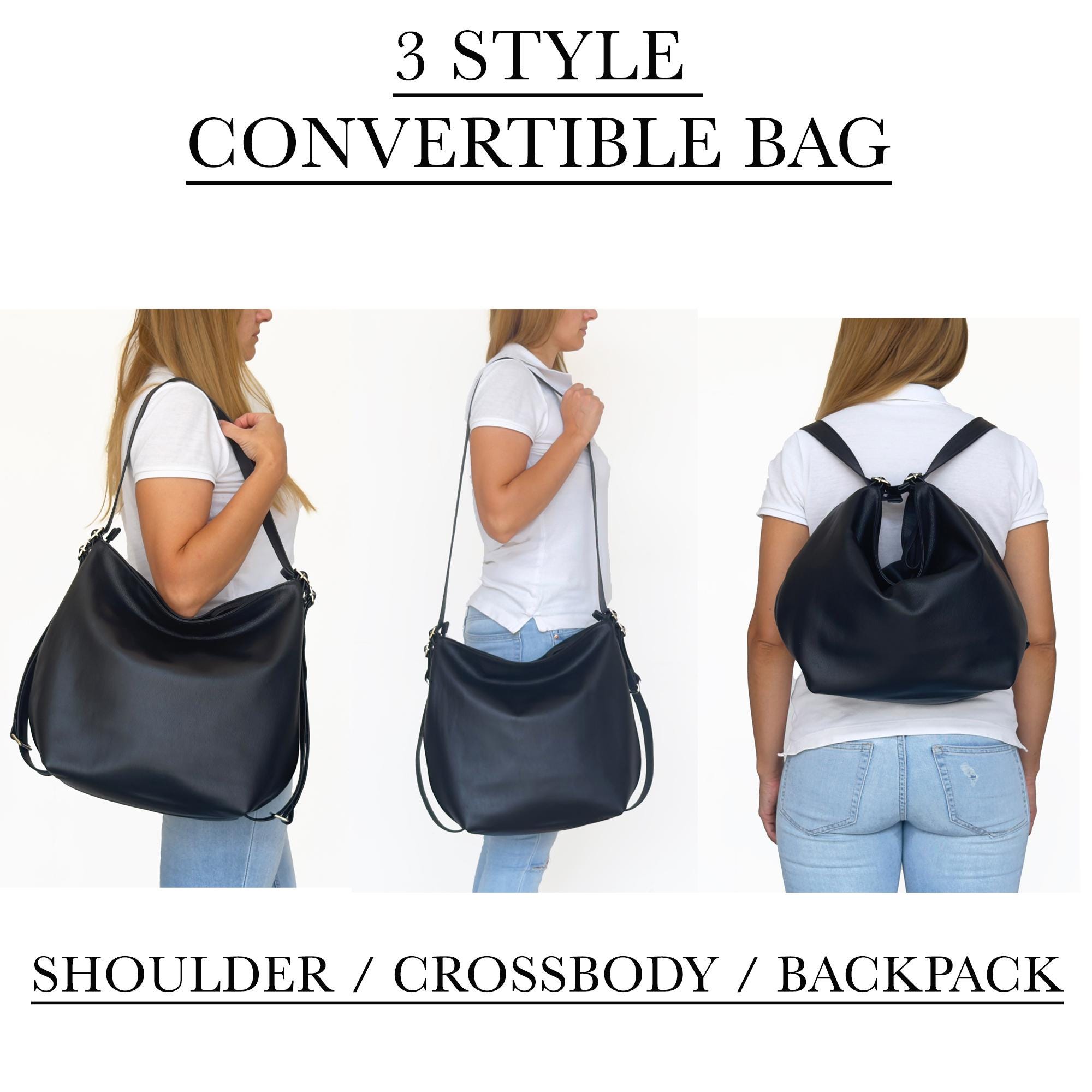 Black Convertible Backpack Purse - Convertible Crossbody  display picture 1