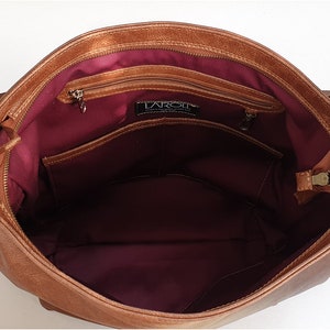 Bolso bandolera de cuero marrón Bolso hobo Slouchy Bolso hobo de cuero convertible Bolso grande y suave para mujer imagen 9