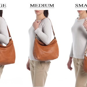 Tan leather hobo bag Leather hobo purse Soft leather bag Slouchy bag MEDIUM HELEN bag image 9