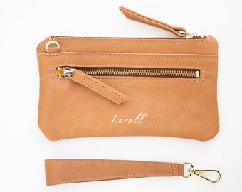 Slim Leather Wristlet Wallets Buttery Soft Phone Wallet Small