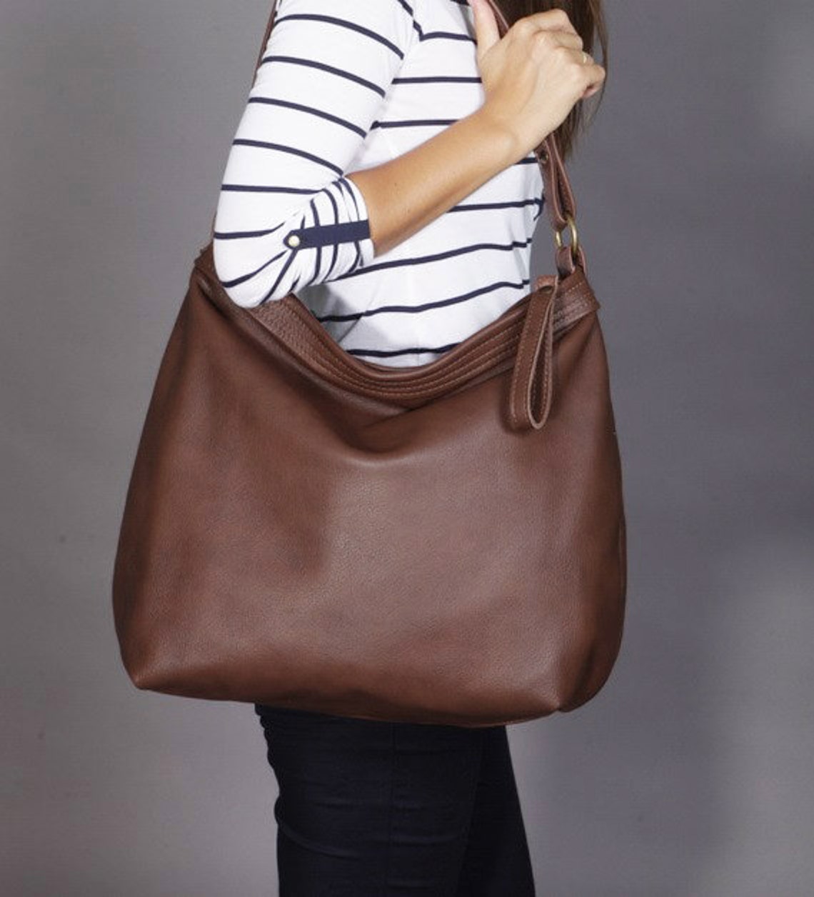 Brown Leather Hobo Bag Leather Purse Brown Leather Bag Etsy UK