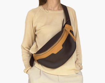 Leder Sling Bag - Bauchtasche - Damen Gürteltasche - Designer Bum Bag - Gürteltasche - Italienische Geldbörse - Personalisierte Handtasche - Geschenk für Sie