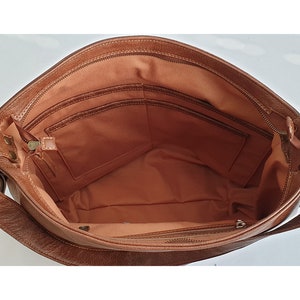 Sac à bandoulière en cuir marron Sac hobo Slouchy Sac hobo en cuir convertible Grand sac à main souple pour femmes image 10