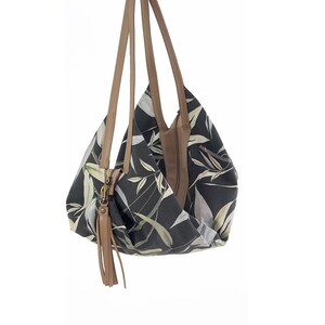 FINAL SALE - Floral Canvas Hobo Tasche - Floral Leinen Slouch Bag - Baumwoll Hobo Tasche - Slouchy Hobo Bag groß - Große Canvas Umhängetasche