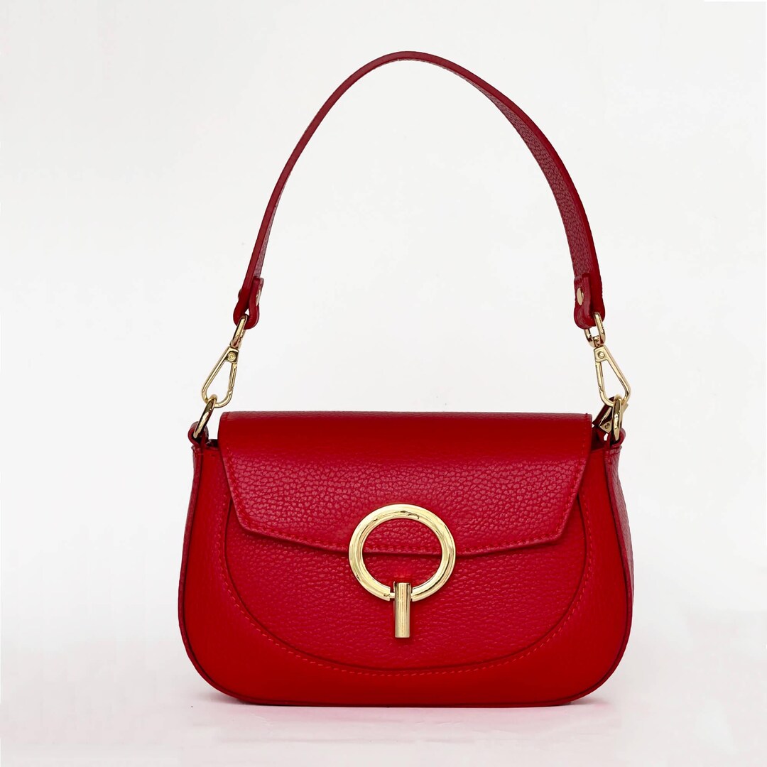 Red Mini Handbag Red Leather Mini Shoulder Bag - Small Luxury Handbag - Mini Crossbody ...
